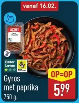 ALDI Gyros met Paprika aanbieding