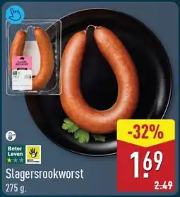 ALDI Slagersrookworst aanbieding