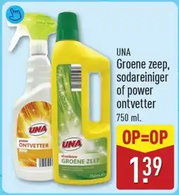 ALDI Una Groene Zeep, Sodareiniger of Power Ontvetter aanbieding