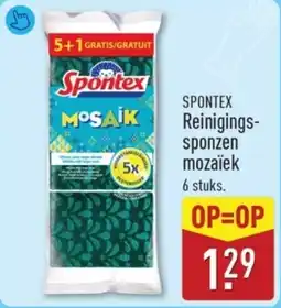 ALDI Spontex Reinigingssponzen Mozaïek aanbieding