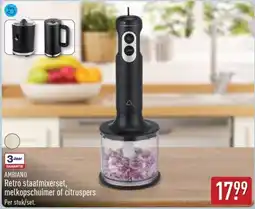 ALDI Ambiano Retro staafmixerset, melkopschuimer of citruspers aanbieding