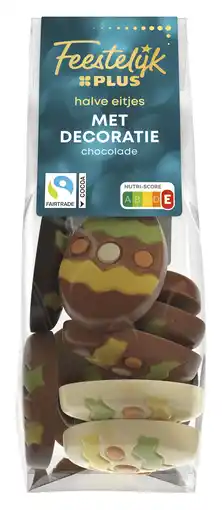 PLUS Feestelijk PLUS Paaseitjes Melk/Puur/Wit Fairtrade aanbieding