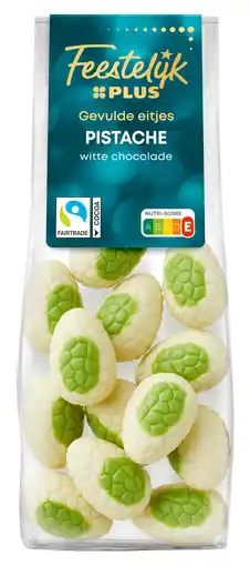 PLUS Feestelijk PLUS Paaseitjes wit pistache aanbieding