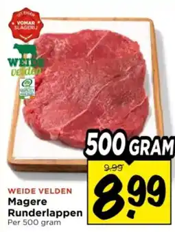 Vomar Voordeelmarkt Weide velden Magere Runderlappen aanbieding