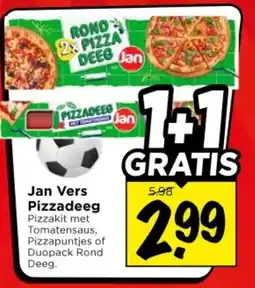 Vomar Voordeelmarkt Jan Vers Pizzadeeg aanbieding