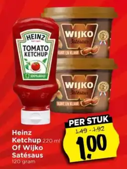 Vomar Voordeelmarkt Heinz Ketchup Of Wijko Satésaus aanbieding
