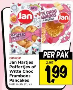 Vomar Voordeelmarkt Jan Hartjes Poffertjes of Witte Choc Framboos Pancakes aanbieding