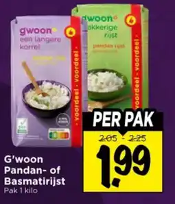 Vomar Voordeelmarkt G'woon Pandan of Basmatirijst aanbieding