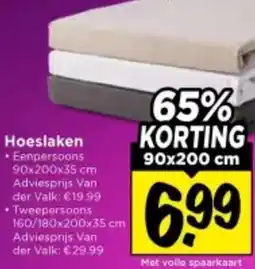 Vomar Voordeelmarkt Hoeslaken Eenpersoons aanbieding