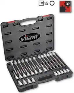 Conrad Vigor V1919 Dopsleutel-bitinzetset 1/2 (12.5 mm) 30-delig aanbieding