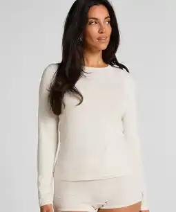 Hunkemoller Hunkemöller Lange mouwen shirt van zachte katoen Beige aanbieding