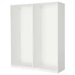 IKEA Een ikea pax garderobeframe, wit, rechthoekig, met een open structuur en verstelbare poten aanbieding