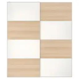IKEA Mehamn bi-directionele schuifdeur met licht hout en witte panelen aanbieding