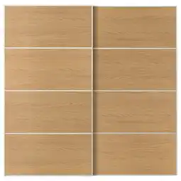 IKEA Mehamn Schuifdeur, set van 2, wit/tweezijdig eikenpatroon, 200x201 cm aanbieding