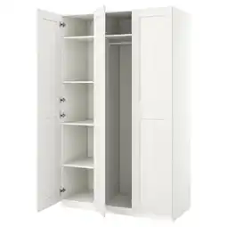 IKEA Witte ikea pax kledingkast, open met lege planken en ophangstang, modern minimalistisch design aanbieding
