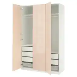 IKEA Beige ikea pax kledingkast met laden & planken, open om georganiseerde opslag te tonen aanbieding