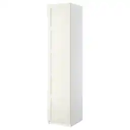 IKEA Een witte ikea pax kledingkast met een strak, minimalistisch design en verstelbare poten aanbieding