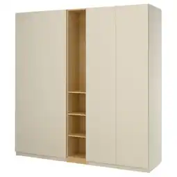 IKEA Pax / forsand Kledingkastcombinatie, grijsbeige grijsbeige/eikenpatroon, 235x60x236 cm aanbieding
