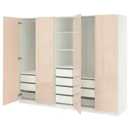 IKEA Moderne pax kledingkast, licht perzikhout, met lades en planken aanbieding
