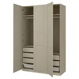 IKEA Pax / tyssedal Kledingkastcombinatie, grijsbeige/grijsbeige, 150x60x236 cm aanbieding