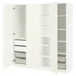 IKEA Pax / vikanes Kledingkastcombinatie, wit wit/wit, 185x60x201 cm aanbieding