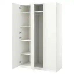 IKEA Witte ikea pax kledingkast met open deuren, met lege planken en ophangstang aanbieding