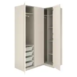IKEA Pax / flisberget Hoekkledingkast, grijsbeige/lichtbeige, 161/111x236 cm aanbieding