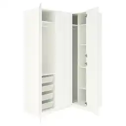 IKEA Pax / gullaberg Hoekkledingkast, wit/wit, 161/111x236 cm aanbieding