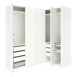 IKEA Pax / tonstad Hoekkledingkast, wit/ecru, 210/160x236 cm aanbieding