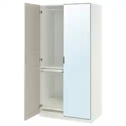IKEA Pax kledingkast: wit, gespiegelde deur, vezelplaat & spaanplaat, rechthoekig, minimalistisch ontwerp aanbieding