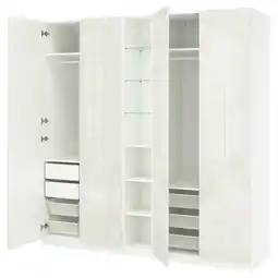 IKEA Pax / fardal Kledingkastcombinatie, wit hoogglans/wit wit, 235x60x236 cm aanbieding