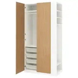 IKEA Pax / storklinta Kledingkastcombinatie, wit eikenpatroon/wit, 120x60x236 cm aanbieding