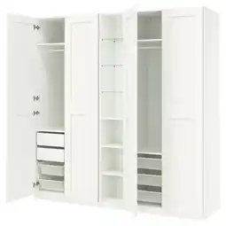 IKEA Pax / grimo Kledingkastcombinatie, wit wit/wit, 235x60x236 cm aanbieding