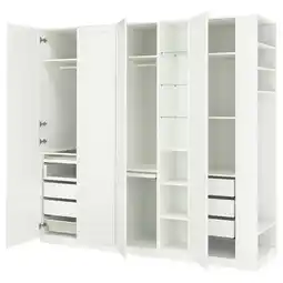 IKEA Pax / tyssedal Kledingkastcombinatie, wit wit/wit, 255x60x236 cm aanbieding
