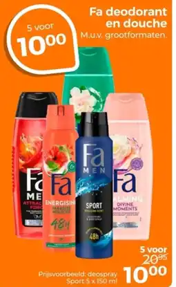 Trekpleister Fa deodorant en douche aanbieding