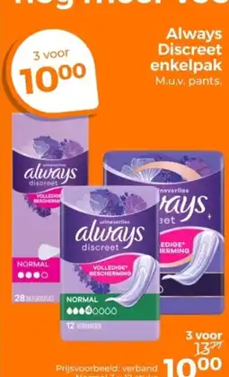 Trekpleister Always Discreet enkelpak aanbieding