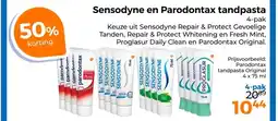 Trekpleister Sensodyne en Parodontax tandpasta aanbieding