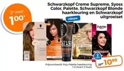 Trekpleister Schwarzkopf Creme Supreme, Syoss Color, Palette, Schwarzkopf Blonde haarkleuring en Schwarzkopf uitgroeiset aanbieding