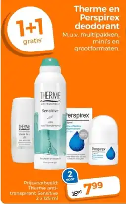 Trekpleister Therme en Perspirex deodorant aanbieding
