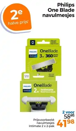 Trekpleister Philips One Blade navulmesjes aanbieding
