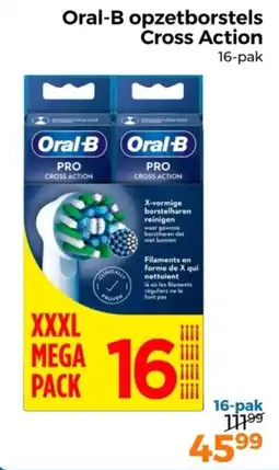 Trekpleister Oral-B opzetborstels Cross Action aanbieding