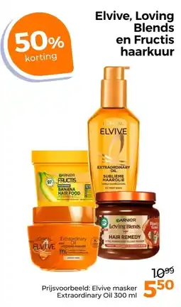 Trekpleister Elvive, Loving Blends en Fructis haarkuur aanbieding