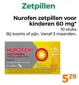 Trekpleister Nurofen zetpillen voor kinderen 60 mg aanbieding
