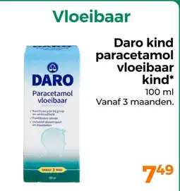 Trekpleister Daro kind paracetamol vloeibaar kind aanbieding