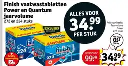 Kruidvat Finish vaatwastabletten power en quantum jaarvolume aanbieding