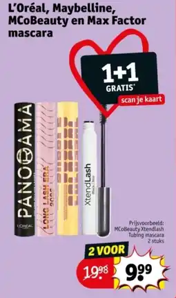 Kruidvat L'Oréal Maybelline MCoBeauty en Max Factor mascara aanbieding