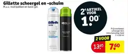 Kruidvat Gillette scheergel en schuim aanbieding