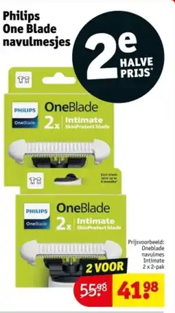 Kruidvat Philips one blade navulmesjes aanbieding