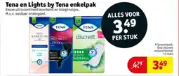 Kruidvat Tena en lights by tena enkelpak aanbieding