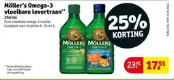 Kruidvat Möller's Omega-3 vloeibare levertraan aanbieding